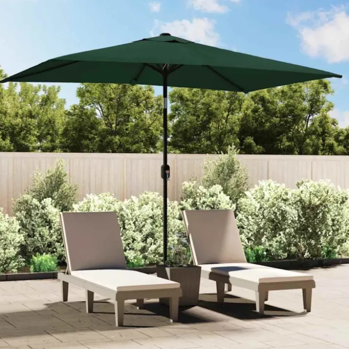 Parasol d'extérieur rectangulaire inclinable