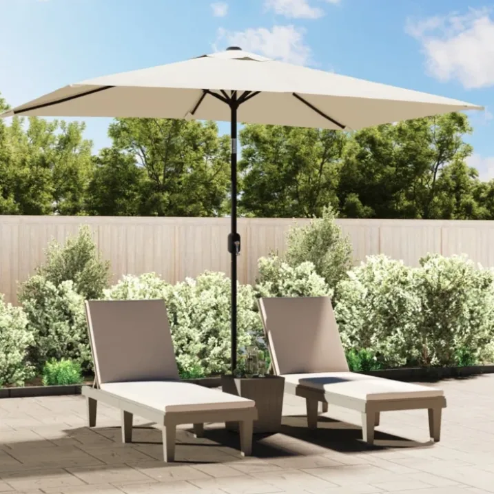 Parasol d'extérieur rectangulaire inclinable