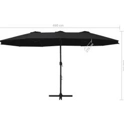 Parasol à double toit droit