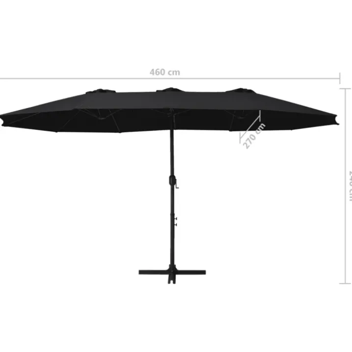 Parasol à double toit droit