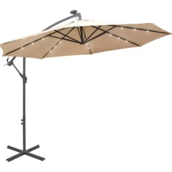 Parasol déporté Ø 300 cm avec éclairage LED