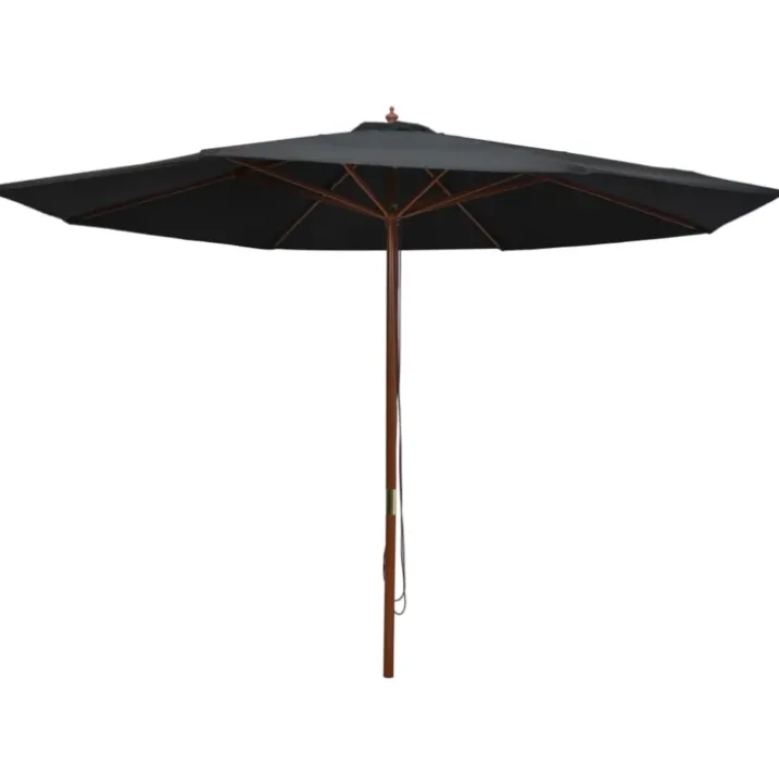 Parasol droit avec mât en bois Ø 350 cm