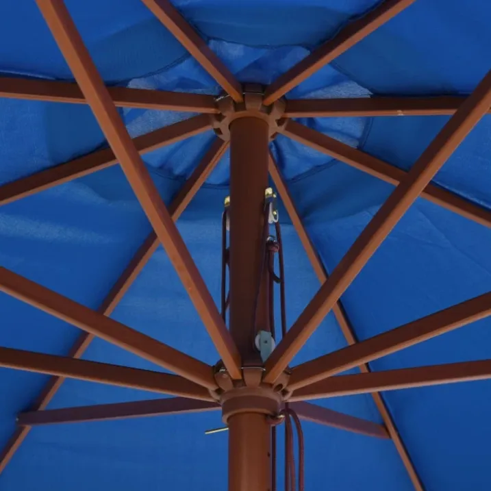 Parasol droit avec mât en bois Ø 350 cm