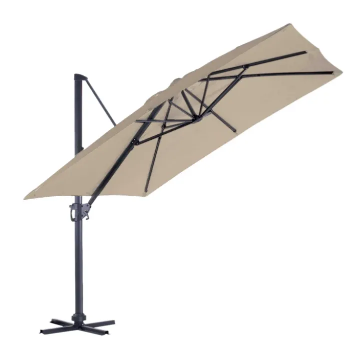 Parasol en Aluminium à Pied Déporté de 3 x 3 m