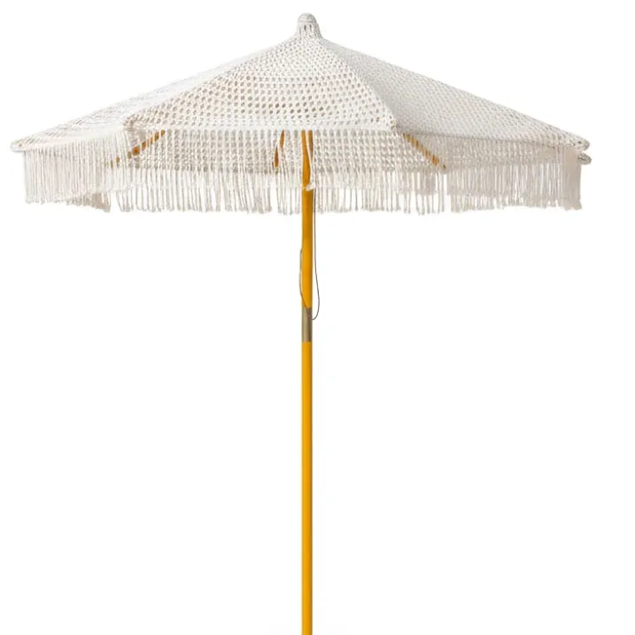 Parasol macramé en polycoton avec toile occultante