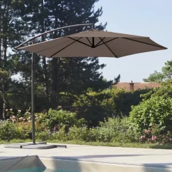 Parasol Ø 3 m Mat Déporté à Manivelle