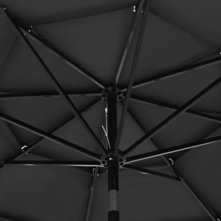 Parasol à 3 niveaux avec mât en aluminium 3 mètres