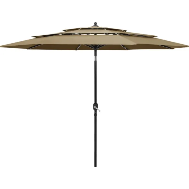 Parasol à 3 niveaux avec mât en aluminium 3 mètres