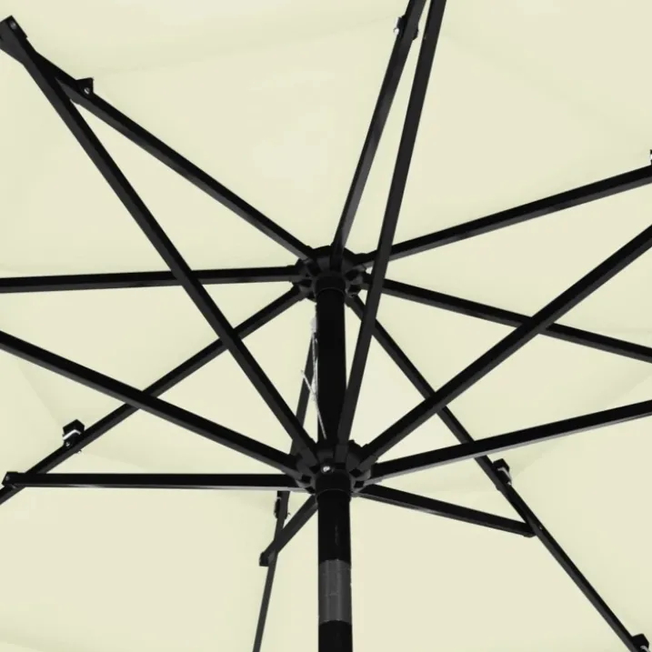 Parasol à 3 niveaux avec mât en aluminium 3 mètres