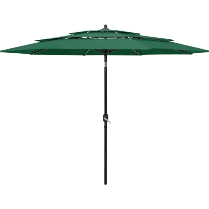 Parasol à 3 niveaux avec mât en aluminium 3 mètres