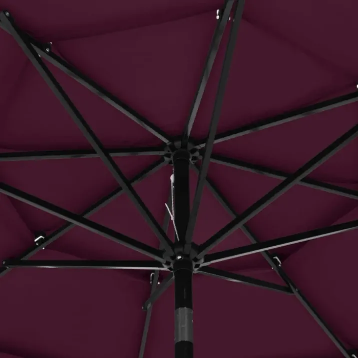 Parasol à 3 niveaux avec mât en aluminium 3 mètres