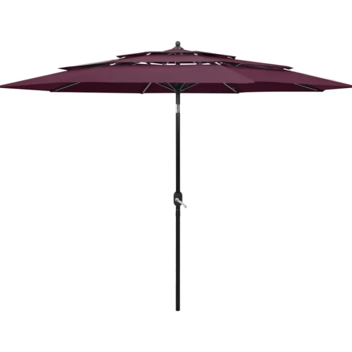 Parasol à 3 niveaux avec mât en aluminium 3 mètres