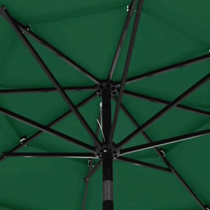 Parasol à 3 niveaux avec mât en aluminium 3 mètres