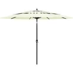 Parasol à 3 niveaux avec mât en aluminium 3 mètres