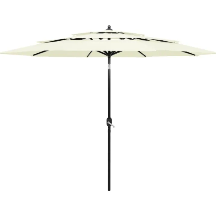 Parasol à 3 niveaux avec mât en aluminium 3 mètres