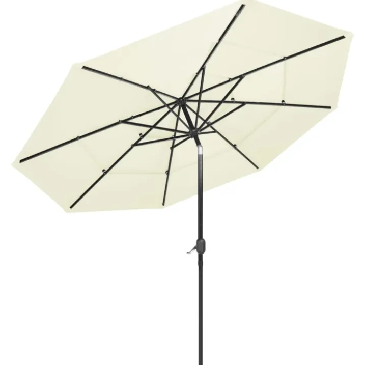 Parasol à 3 niveaux avec mât en aluminium 3 mètres