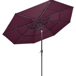 Parasol à 3 niveaux avec mât en aluminium 3 mètres