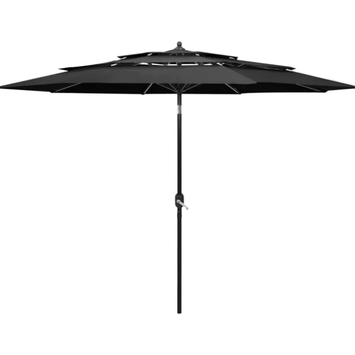 Parasol à 3 niveaux avec mât en aluminium 3 mètres