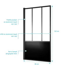 Pare-baignoire au style industriel