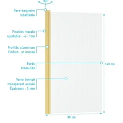 Pare baignoire en verre ondulé