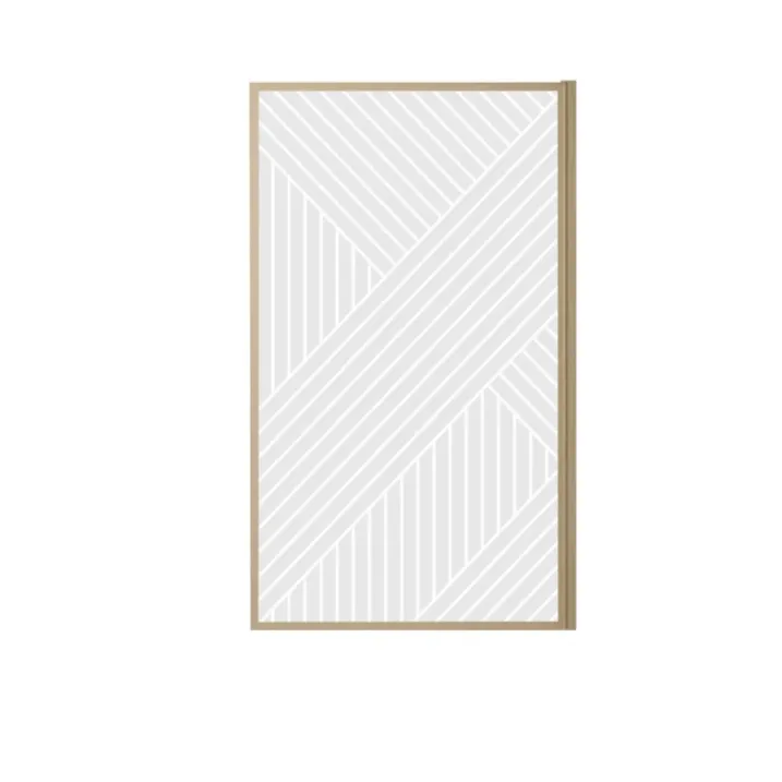 Pare-baignoire Japandi en verre sérigraphié motif géométrique