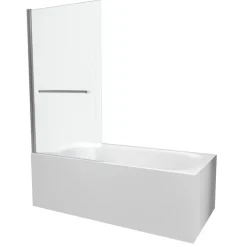 Pare baignoire pivotant avec porte serviette