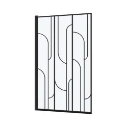 Pare-baignoire rabattable en verre trempé sérigraphié Art déco
