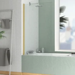 Pare baignoire rabattable en verre trempé