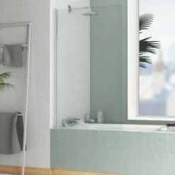 Pare baignoire rabattable en verre trempé