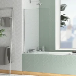 Pare baignoire rabattable en verre trempé