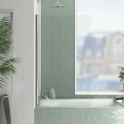 Pare baignoire rabattable en verre trempé