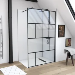Paroi de douche à effet briques