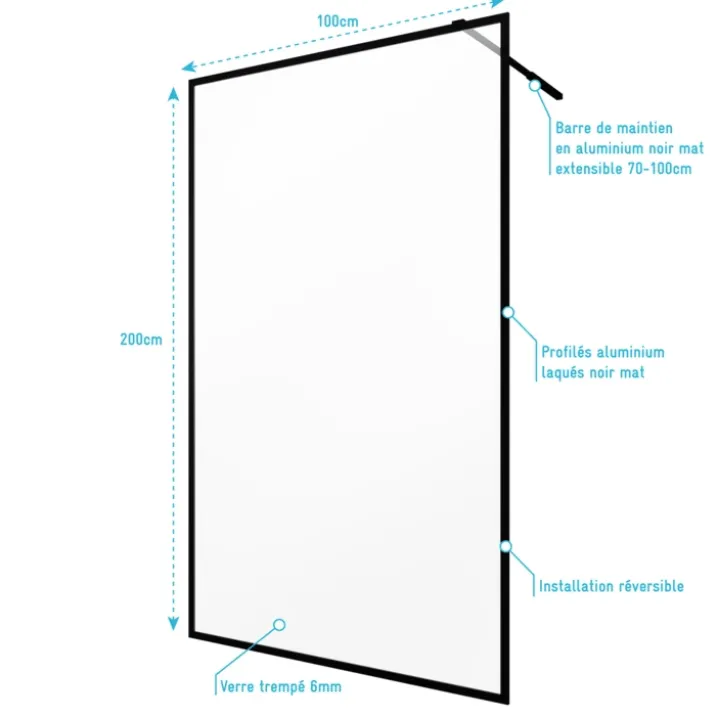 Paroi de douche en verre DARK EDGE