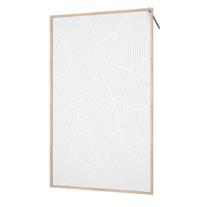 Paroi de douche Japandi en verre sérigraphié motif arrondi
