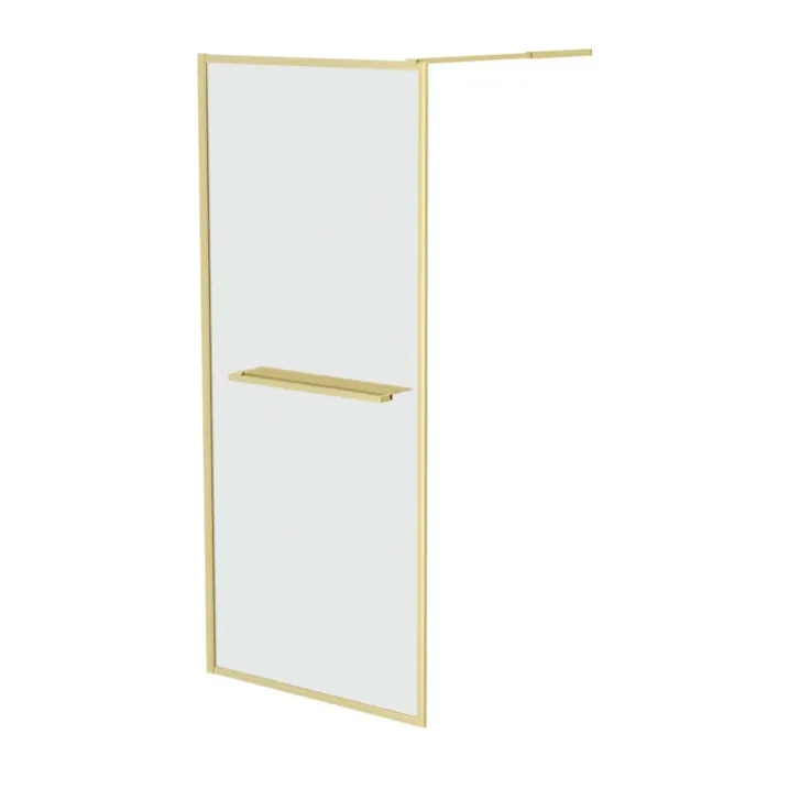 Paroi de douche à l’italienne avec étagère et porte-serviette