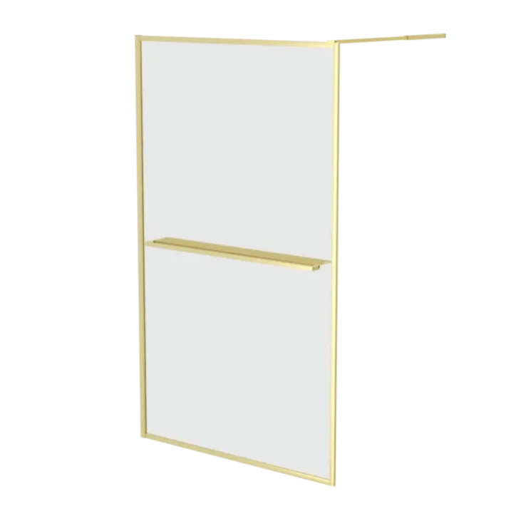 Paroi de douche à l’italienne avec étagère et porte-serviette