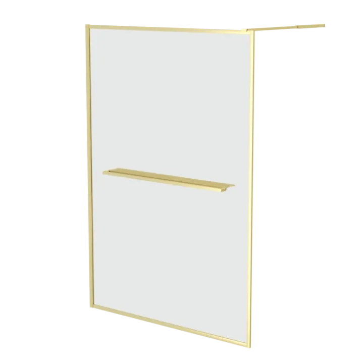 Paroi de douche à l’italienne avec étagère et porte-serviette