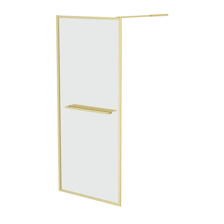 Paroi de douche à l’italienne avec étagère et porte-serviette