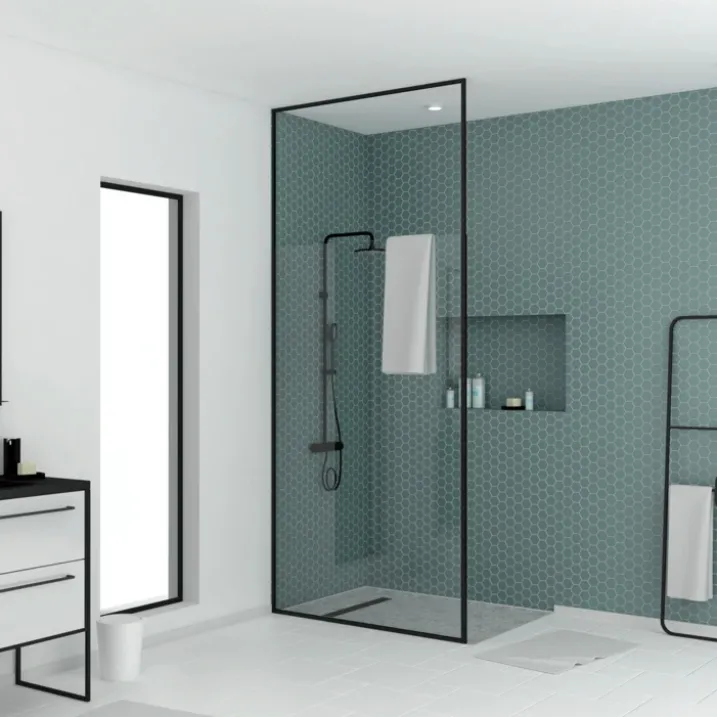 Paroi de douche à l'italienne extensible