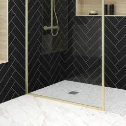 Paroi de douche à l'italienne fixe en verre trempé