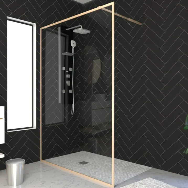 Paroi de douche à l'italienne fixe en verre trempé