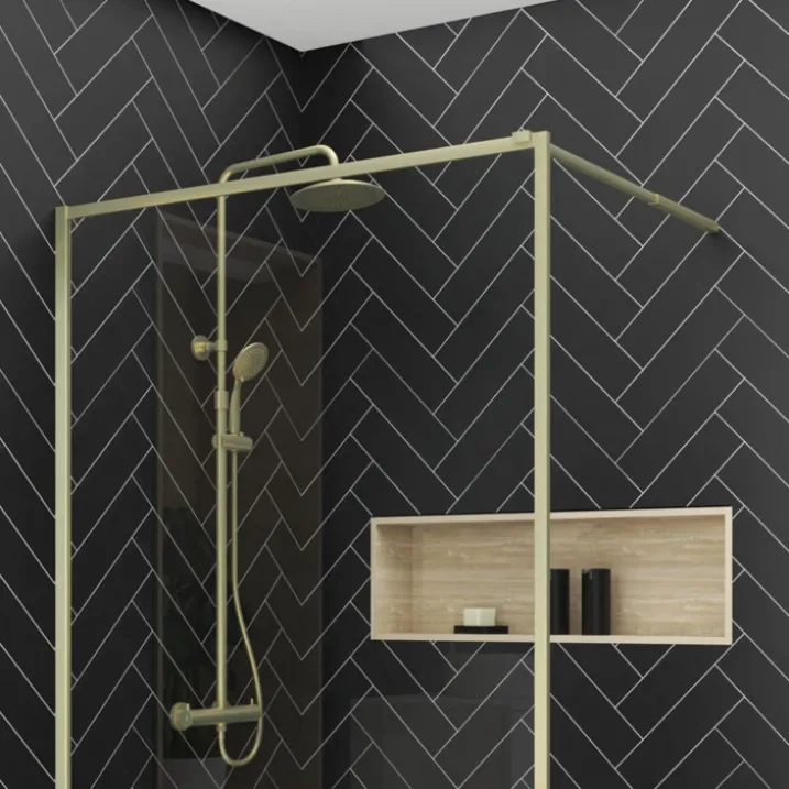 Paroi de douche à l'italienne fixe en verre trempé