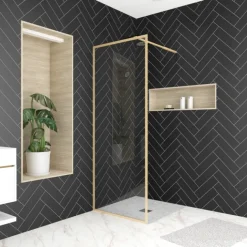 Paroi de douche à l'italienne fixe en verre trempé