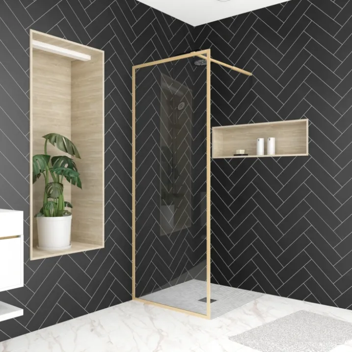 Paroi de douche à l'italienne fixe en verre trempé