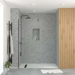 Paroi de douche minimaliste en verre trempé