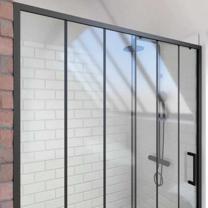 Paroi porte de douche coulissante sérigraphiée