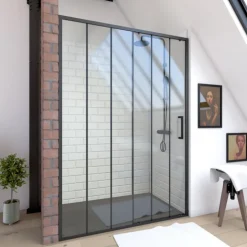 Paroi porte de douche coulissante sérigraphiée