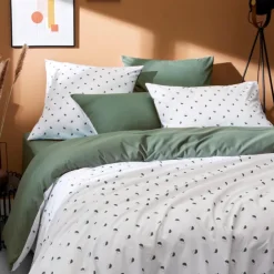 Parure de couette en percale de coton au style géométrique