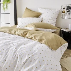 Parure de couette en percale de coton au style géométrique