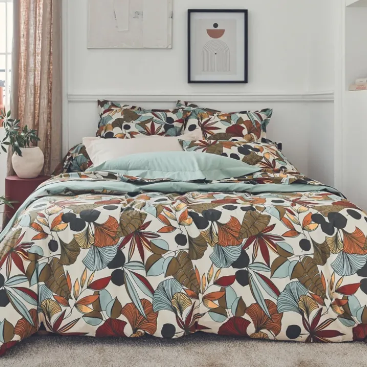 Parure de couette en percale de coton esprit nature